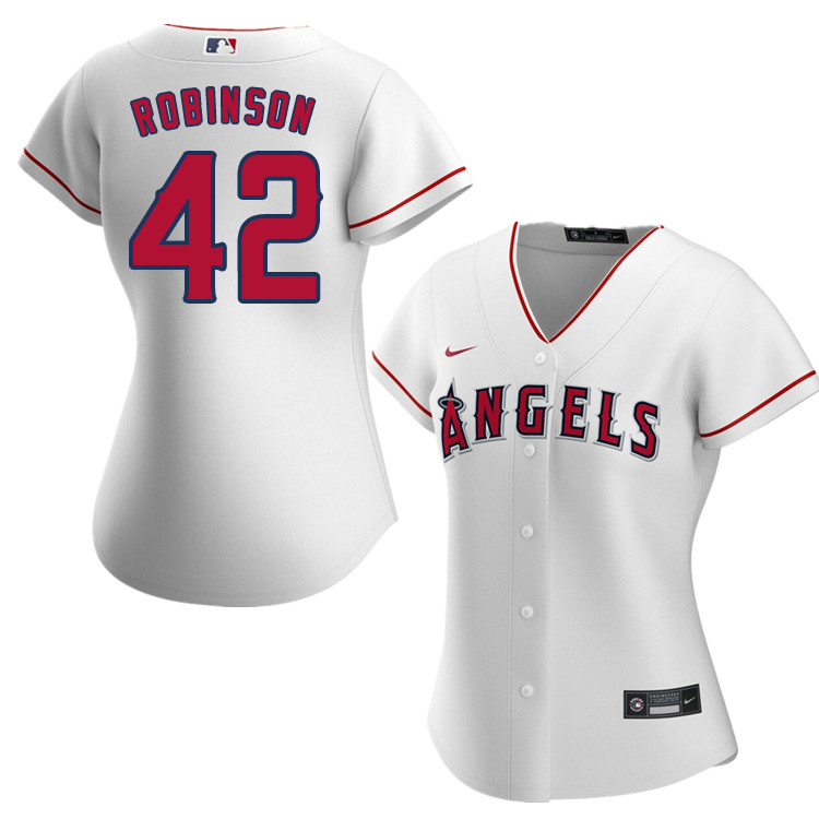 Nike Women #42 Jackie Robinson Los Angeles Angels Baseball Jerseys Sale-White